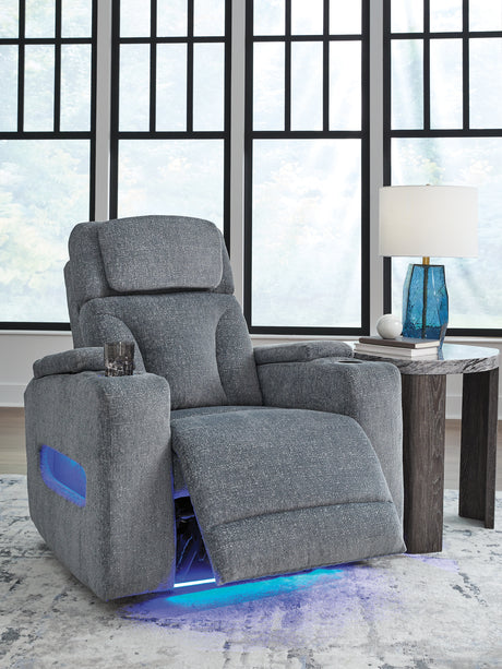 Another front angle of Studio Cave Steel Power Recliner