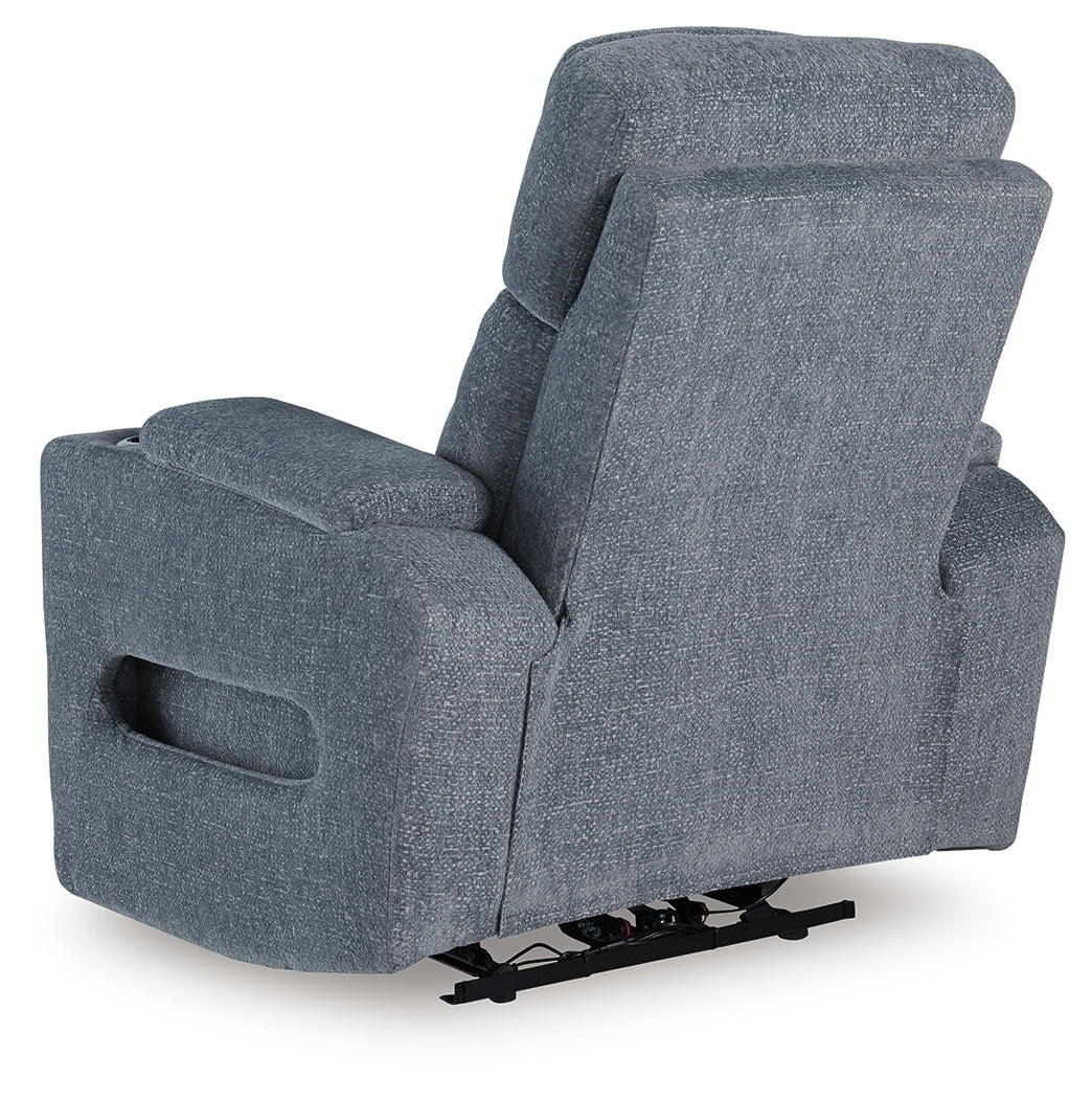 Studio Cave Steel Performance Fabric,Next-Gen Nuvella™,Chenille Power Recliner
