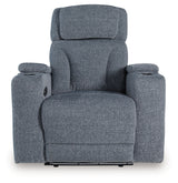 Studio Cave Steel Performance Fabric,Next-Gen Nuvella™,Chenille Power Recliner
