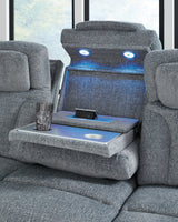 Studio Cave Steel Performance Fabric,Next-Gen Nuvella™,Chenille Power Reclining Sofa