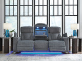 Studio Cave Steel Performance Fabric,Next-Gen Nuvella™,Chenille Power Reclining Sofa