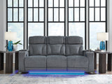 Studio Cave Steel Performance Fabric,Next-Gen Nuvella™,Chenille Power Reclining Sofa