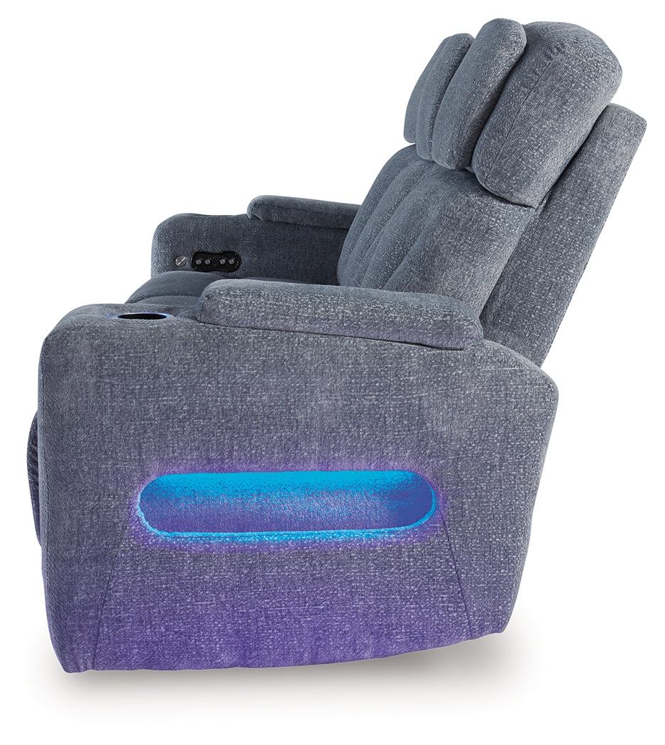 Studio Cave Steel Performance Fabric,Next-Gen Nuvella™,Chenille Power Reclining Sofa