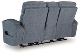 Studio Cave Steel Performance Fabric,Next-Gen Nuvella™,Chenille Power Reclining Loveseat with Console