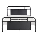 Blanchard Mottled Silver Metal Queen Platform Bed front angle