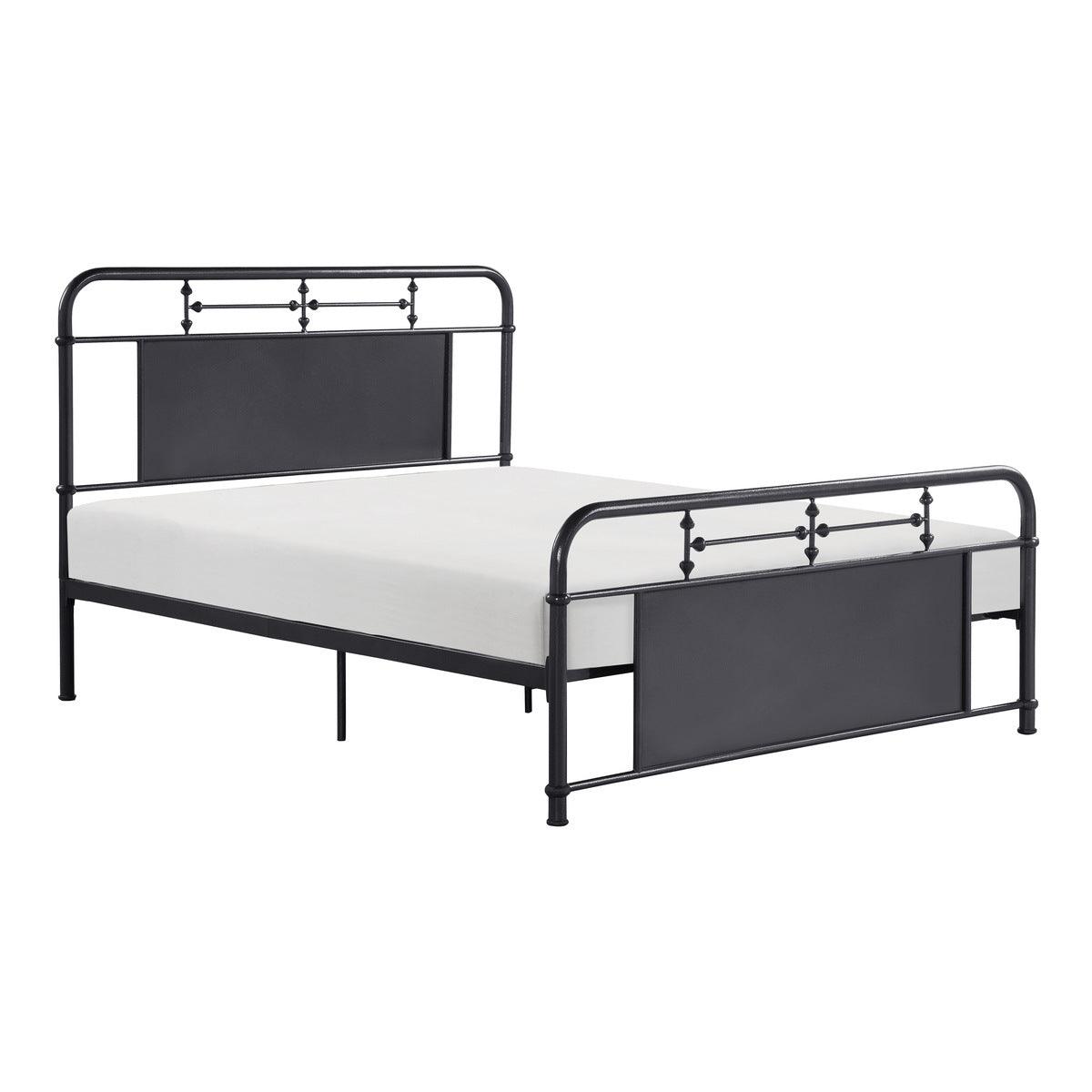 Blanchard Mottled Silver Metal Queen Platform Bed side profile