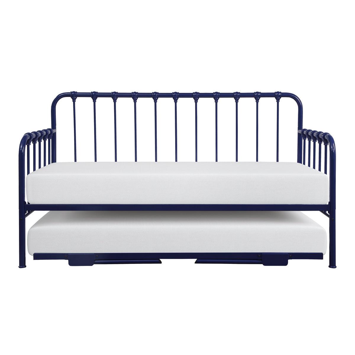 Constance navy blue metal daybed front view