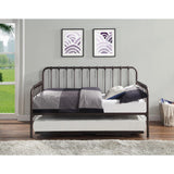 Side view of Constance Dark Bronze Metal Daybed and trundle