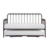 Constance Dark Bronze Metal Daybed with Lift-Up Trundle front view