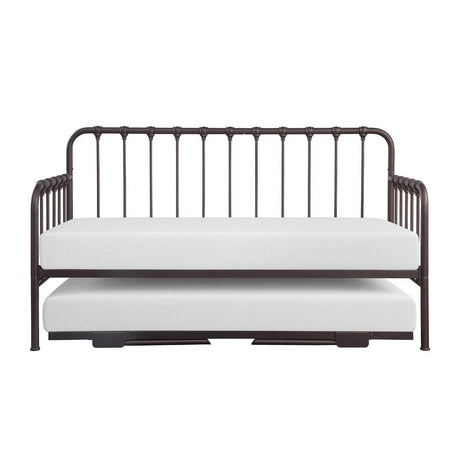Constance Dark Bronze Metal Daybed with Lift-Up Trundle front view