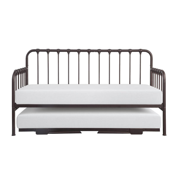 Constance Dark Bronze Metal Daybed with Lift-Up Trundle front view