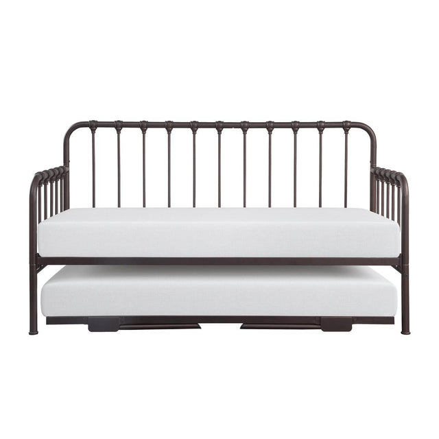 Constance Dark Bronze Metal Daybed with Lift-Up Trundle front view