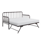 Constance Daybed with trundle open showing foldable legs and casters