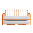 Constance Orange Metal Daybed front view with lift-up trundle