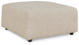 Edenfield Linen 3-Piece Sectional with Ottoman — angled view
