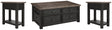 Tyler Grayish Brown/Black Coffee Table with 2 End Tables — product image 2