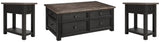 Tyler Grayish Brown/Black Coffee Table with 2 End Tables — product image 2