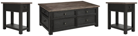 Tyler Grayish Brown/Black Coffee Table with 2 End Tables — product image 2