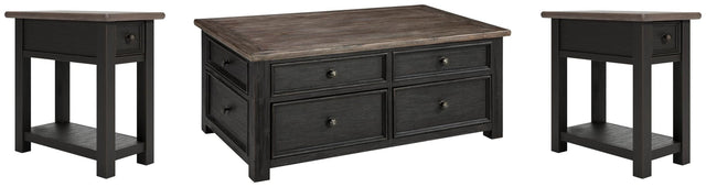Tyler Grayish Brown/Black Coffee Table with 2 End Tables — product image 2