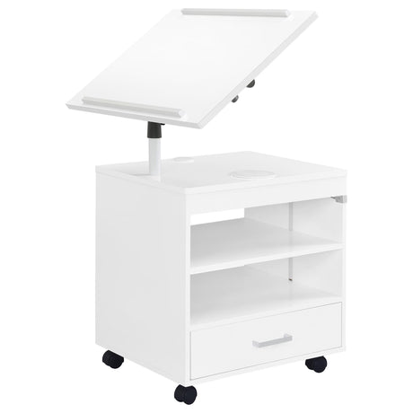 Lerma 1-Drawer Adjustable Tray Top Nightstand with Speaker White High Gloss — product image 6