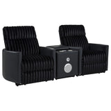 Madden 3-piece Corduroy Upholstered Manual Theater Seating Black — product view