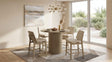 Hamlyn 5-piece Round Wood Counter Height Dining Set Cream and Natural Oak — product view