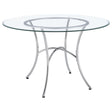 Kline 48-inch Round Glass Top Dining Table Chrome — product view