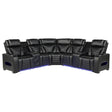 Zuma 3-Piece Dual Power Faux Leather Reclining Sectional Sofa Black — product view