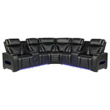 Zuma 3-Piece Dual Power Faux Leather Reclining Sectional Sofa Black — product view