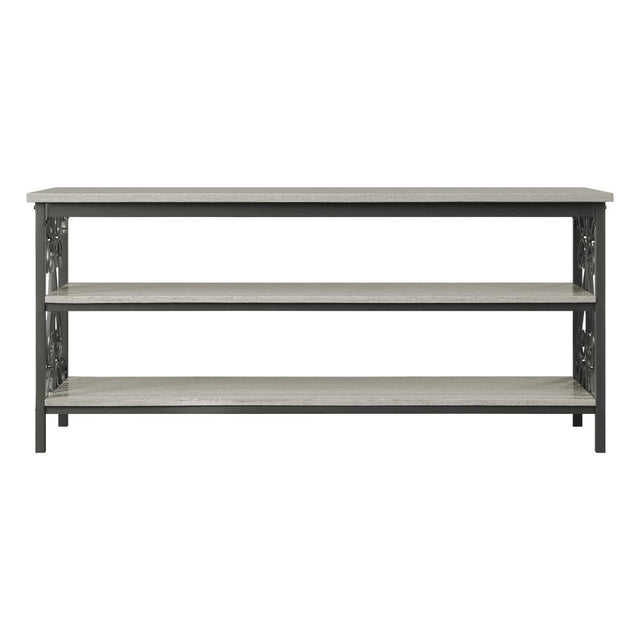 Fairhope Black Metal Modern Faux Marble And Metal Tv Stand/sofa Table - Ella Furniture