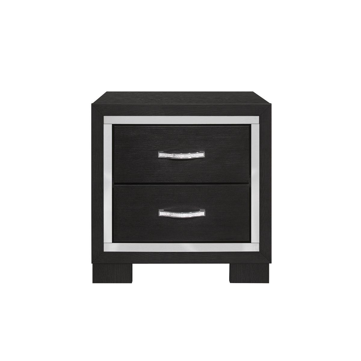 Bellante Black Bedroom Set with queen bed and bookcase storage headboard