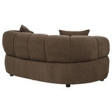 Casarin Brown Fabric Channel-Back Loveseat — product image 6