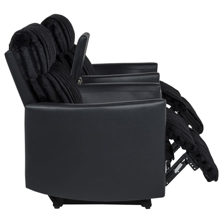 Madden 3-piece Corduroy Upholstered Manual Theater Seating Black — product image 10