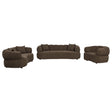 Casarin Brown Fabric 3-Piece Channel-Back Sofa Set — product view