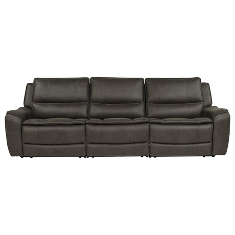 Marcell 3-Piece Transitional Power Reclining Sofa with USB Charging Grey — product image 3
