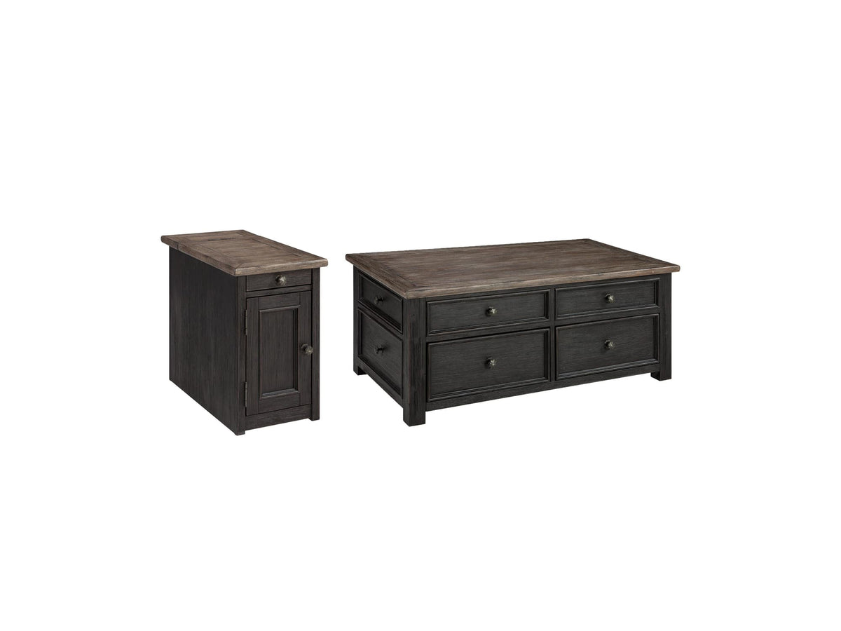 Tyler Grayish Brown/Black Coffee Table with 1 End Table — product image 2