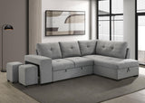 Roanne sleeper sectional sofa chaise with hidden storage open