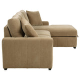 Pastrana sectional usage showcasing fabric texture
