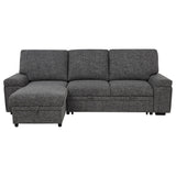 Plastic legs supporting Demko sleeper sectional