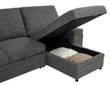Demko sectional sofa angled showing chaise and seating area