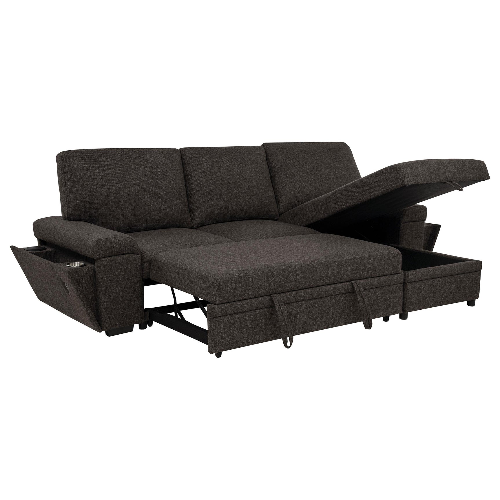 Bluetooth speaker built into sectional sofa arm