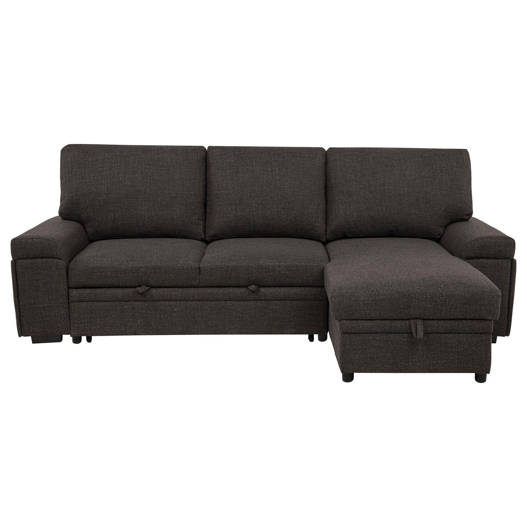 Chaise with storage compartment open showing interior space
