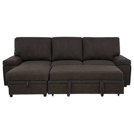 USB-A and USB-C charging ports on sectional sofa