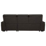 Sectional sofa seating area showing foam cushioning