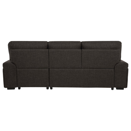 Sectional sofa seating area showing foam cushioning