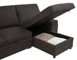 Storage pockets on side of sectional sofa