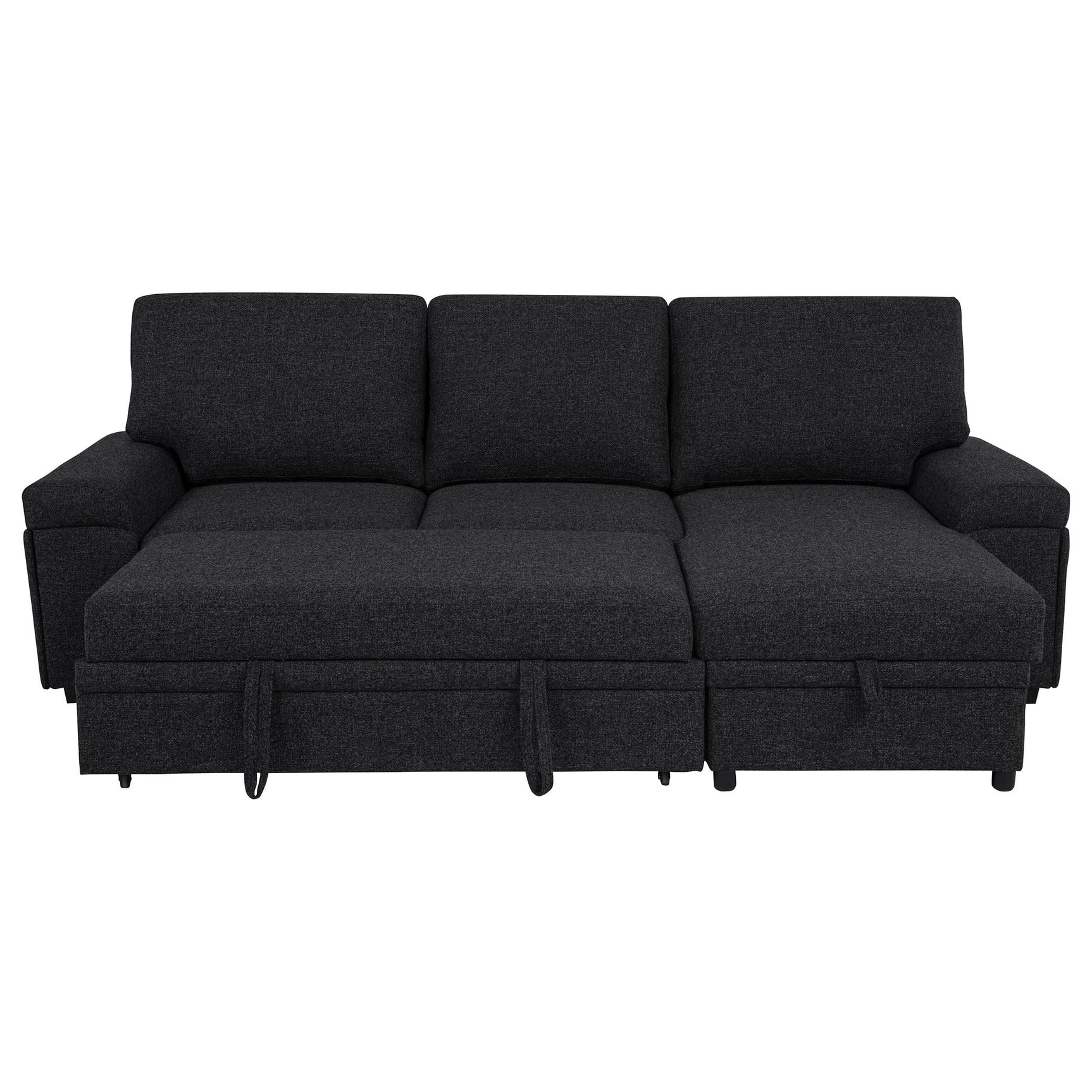 Dual USB-A and USB-C charging ports on sofa arm