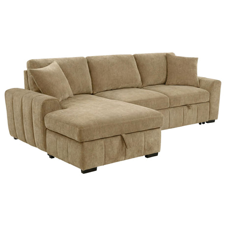 Close-up of Pastrana sleeper sectional sofa fabric and cushion detail