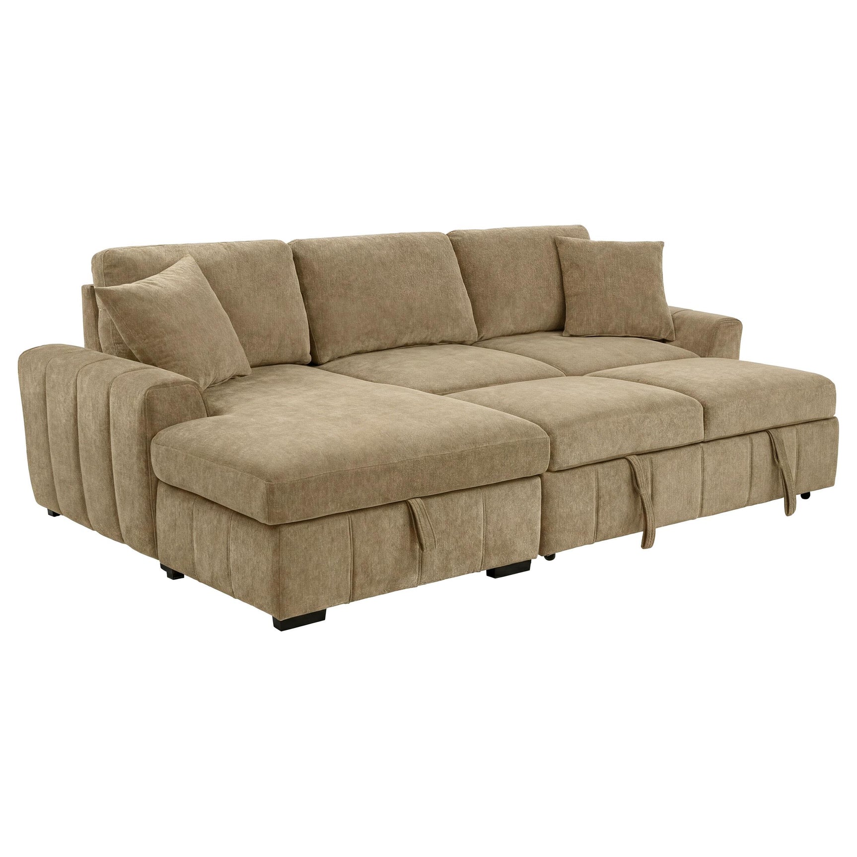 Side view of Pastrana sectional sofa showing chaise lounge