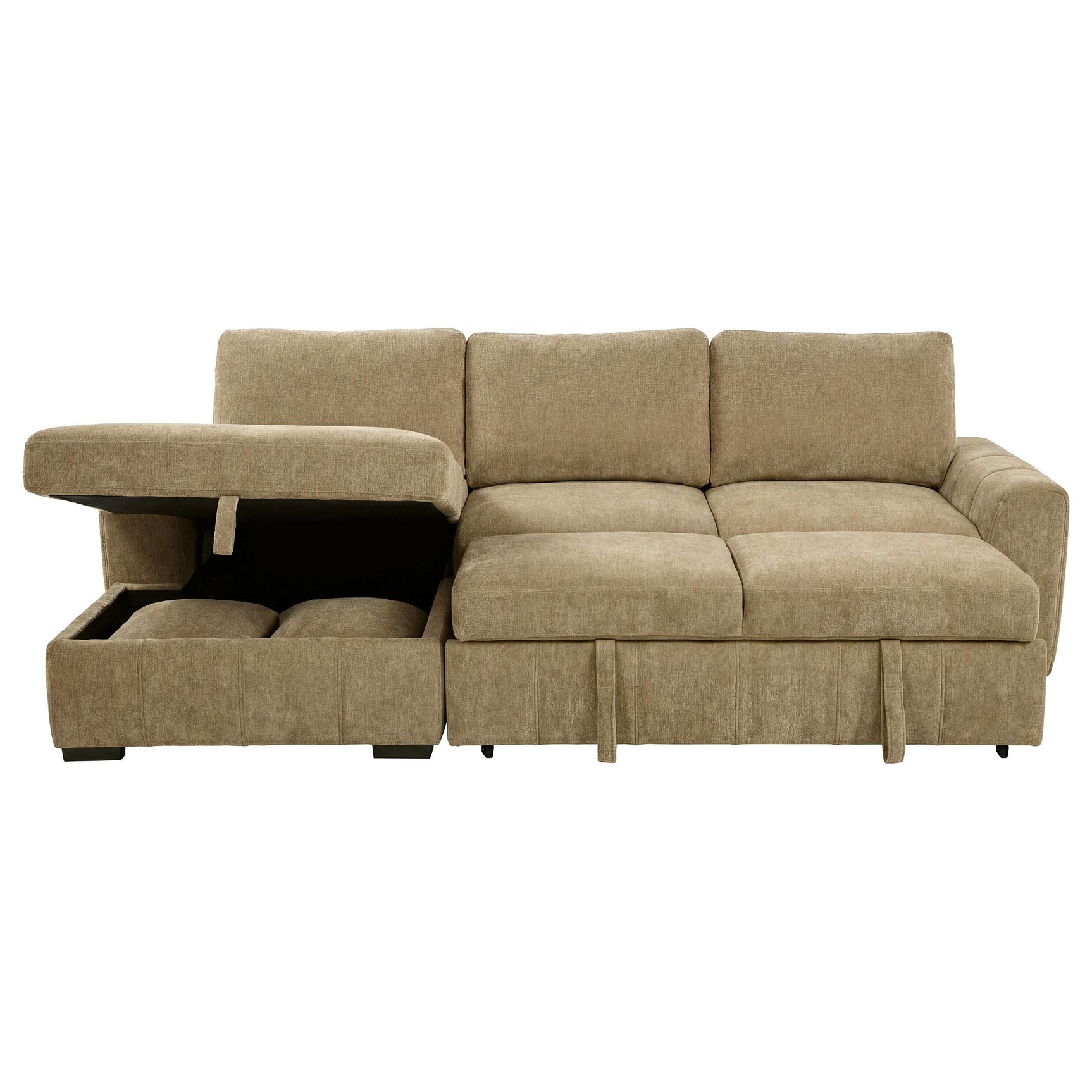 Pastrana sectional sofa channel-paneled lower front detail